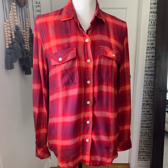 Pendleton Tops - Gap + Pendleton | red & burgundy flannel